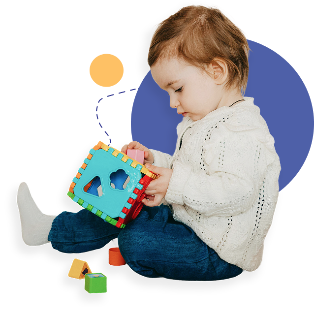 child playing with toy